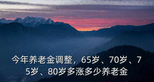 今年養老金調整，65歲、70歲、75歲、80歲多漲多少養老金