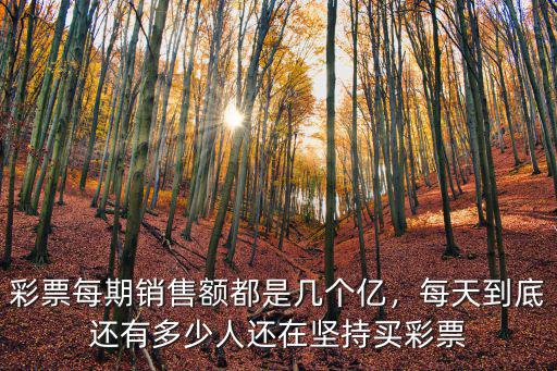 彩票每期銷售額都是幾個億，每天到底還有多少人還在堅持買彩票