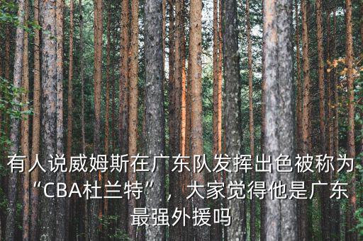 有人說威姆斯在廣東隊發(fā)揮出色被稱為“CBA杜蘭特”，大家覺得他是廣東最強外援嗎