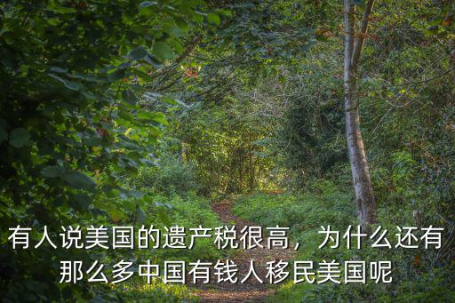 有人說美國的遺產稅很高，為什么還有那么多中國有錢人移民美國呢