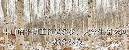 中山的平均工資是多少，大學生在這邊一般多少錢