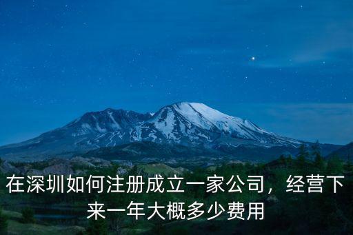 在深圳開個公司要多少錢一個月,在深圳如何注冊成立一家公司