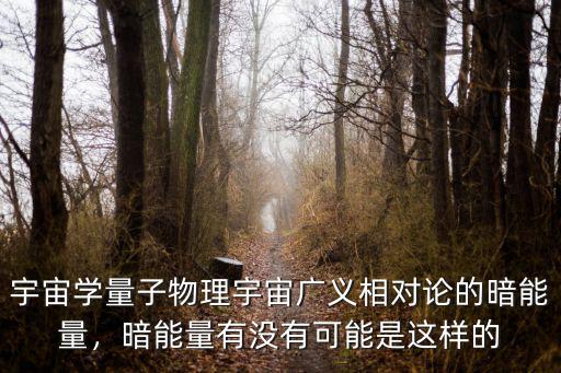 宇宙學(xué)量子物理宇宙廣義相對論的暗能量，暗能量有沒有可能是這樣的