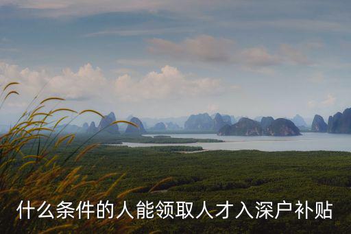 什么條件的人能領取人才入深戶補貼