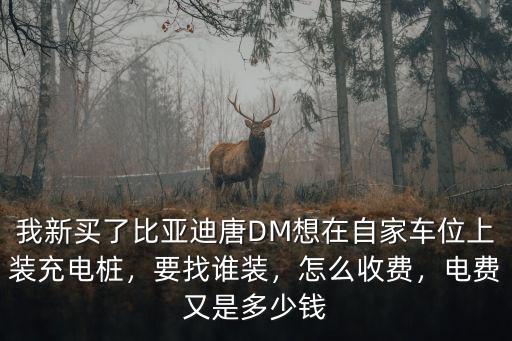 我新買了比亞迪唐DM想在自家車位上裝充電樁，要找誰裝，怎么收費，電費又是多少錢
