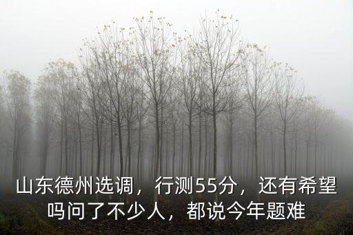 山東德州選調(diào)，行測55分，還有希望嗎問了不少人，都說今年題難