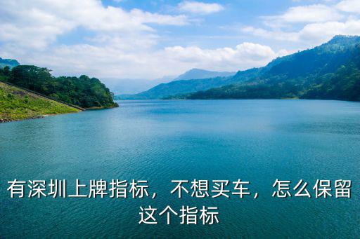 有深圳上牌指標，不想買車，怎么保留這個指標
