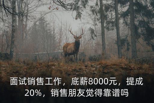 面試銷售工作，底薪8000元，提成20%，銷售朋友覺得靠譜嗎