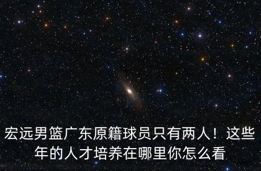 宏遠男籃廣東原籍球員只有兩人！這些年的人才培養在哪里你怎么看