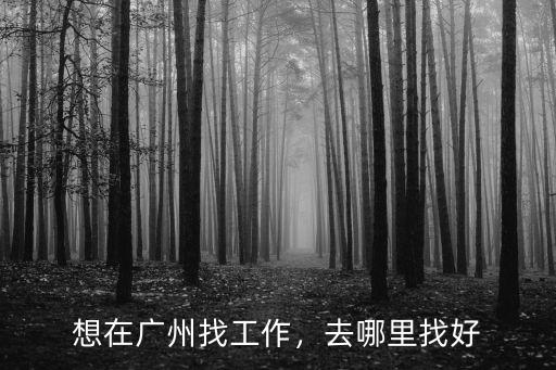 想在廣州找工作，去哪里找好