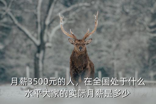 月薪3500元的人，在全國處于什么水平大家的實際月薪是多少