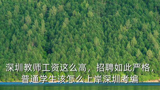 深圳教師工資這么高，招聘如此嚴格，普通學生該怎么上岸深圳考編