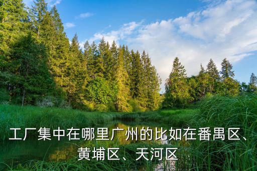 工廠集中在哪里廣州的比如在番禺區、黃埔區、天河區