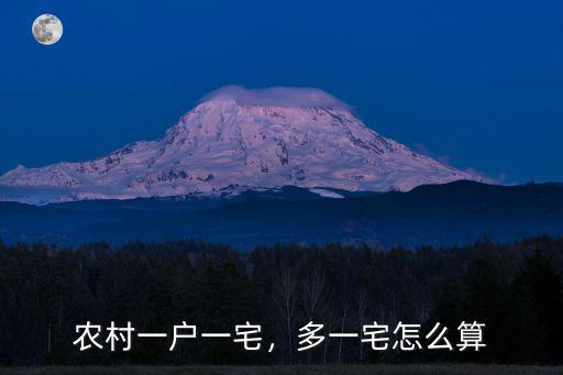 農村一戶一宅，多一宅怎么算