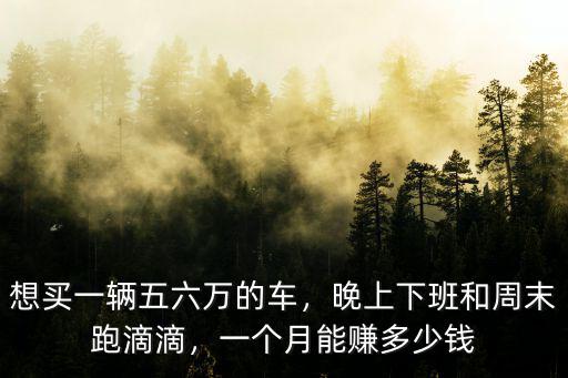 想買一輛五六萬的車，晚上下班和周末跑滴滴，一個月能賺多少錢