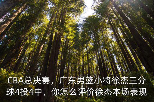 CBA總決賽，廣東男籃小將徐杰三分球4投4中，你怎么評價徐杰本場表現