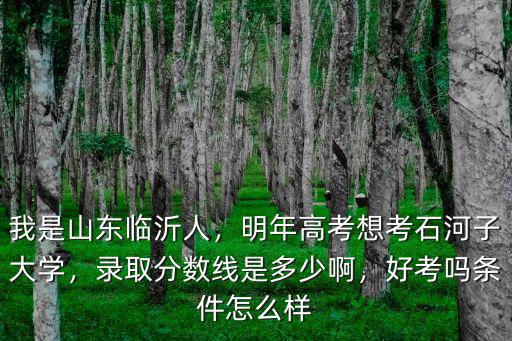 我是山東臨沂人，明年高考想考石河子大學，錄取分數線是多少啊，好考嗎條件怎么樣