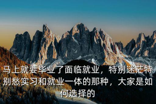 馬上就要畢業(yè)了面臨就業(yè)，特別迷茫特別愁實習和就業(yè)一體的那種，大家是如何選擇的