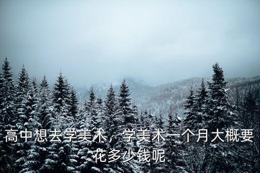 高中想去學美術，學美術一個月大概要花多少錢呢
