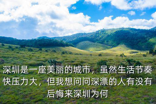 深圳的節奏怎么樣,深圳是一座美麗的城市