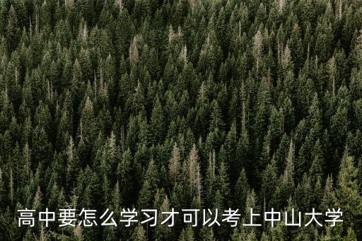高中要怎么學(xué)習(xí)才可以考上中山大學(xué)