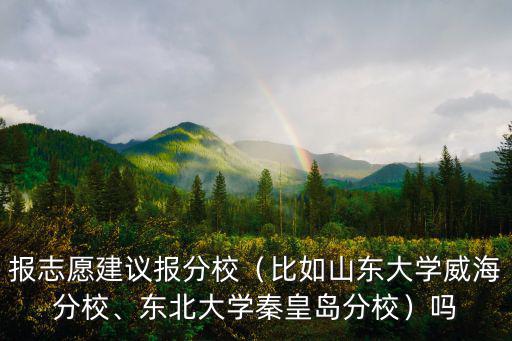 報志愿建議報分校（比如山東大學威海分校、東北大學秦皇島分校）嗎