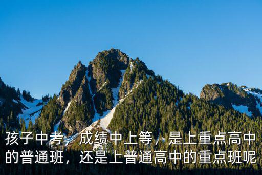 孩子中考，成績中上等，是上重點高中的普通班，還是上普通高中的重點班呢