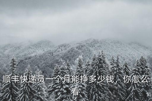 青島順豐快遞員能賺多少,順豐快遞員待遇怎么樣
