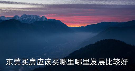 東莞石排哪里房子最好,哪里發展比較好