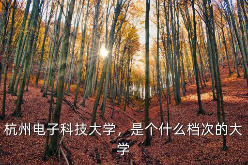 杭州電子科技大學(xué)，是個(gè)什么檔次的大學(xué)