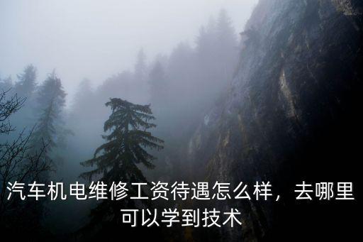 汽車機電維修工資待遇怎么樣，去哪里可以學到技術