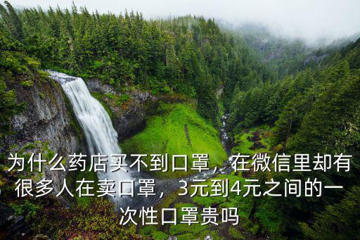 為什么藥店買不到口罩，在微信里卻有很多人在賣口罩，3元到4元之間的一次性口罩貴嗎