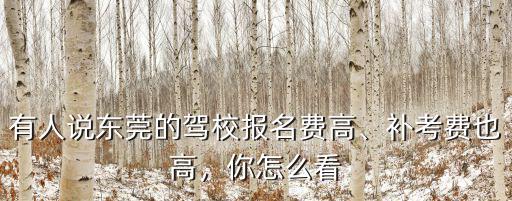 在東莞怎么選擇駕校,有人說東莞的駕校報名費高