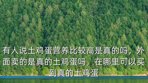 有人說土雞蛋營養比較高是真的嗎，外面賣的是真的土雞蛋嗎，在哪里可以買到真的土雞蛋