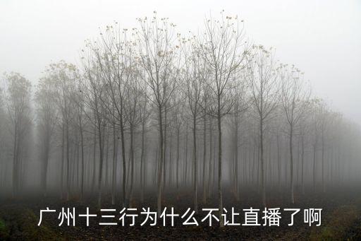 廣州十三行為什么不讓直播了啊