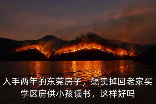 入手兩年的東莞房子，想賣掉回老家買學區房供小孩讀書，這樣好嗎
