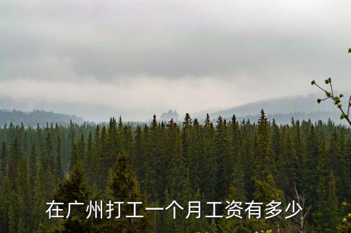 在廣州打工一個月工資有多少