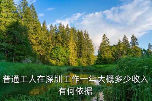 普通工人在深圳工作一年大概多少收入有何依據(jù)