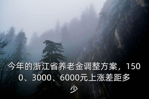今年的浙江省養老金調整方案，1500、3000、6000元上漲差距多少