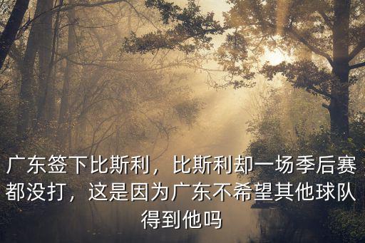 廣東隊簽下比斯利多少錢,當初廣東為何要簽下比斯利