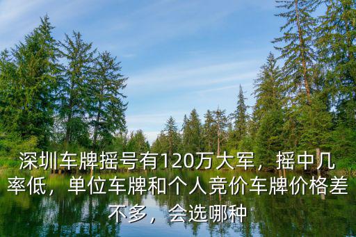 深圳車牌搖號有120萬大軍，搖中幾率低，單位車牌和個人競價車牌價格差不多，會選哪種