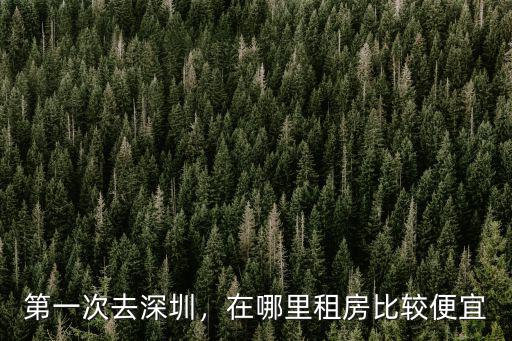 第一次去深圳，在哪里租房比較便宜