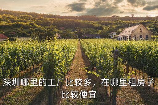 深圳哪里的工廠比較多，在哪里租房子比較便宜