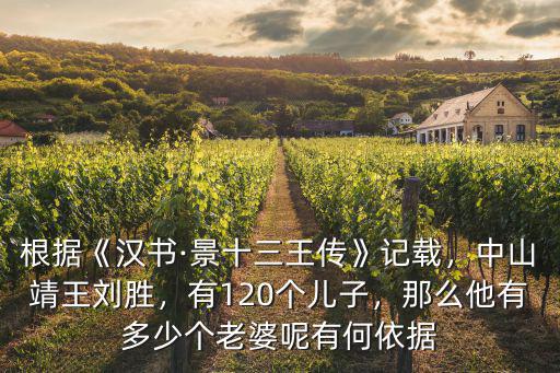 根據《漢書·景十三王傳》記載，中山靖王劉勝，有120個兒子，那么他有多少個老婆呢有何依據