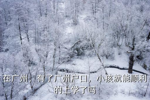落戶廣州孩子上學怎么辦,有了廣州戶口