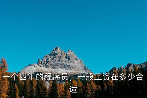 一個四年的程序員，一般工資在多少合適