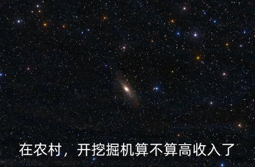 在農村，開挖掘機算不算高收入了