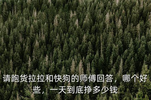 請跑貨拉拉和快狗的師傅回答，哪個好些，一天到底掙多少錢