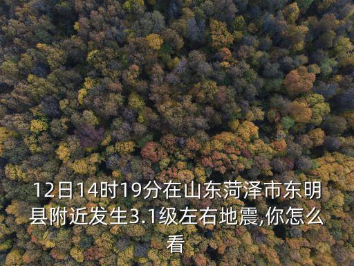 12日14時19分在山東菏澤市東明縣附近發生3.1級左右地震,你怎么看