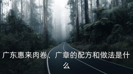 廣東惠來肉卷、廣章的配方和做法是什么